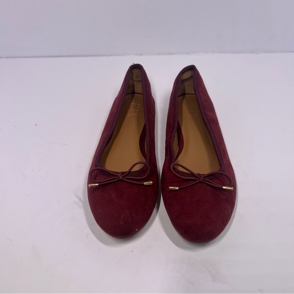 Nordstrom rack Red Patent Leather Ballet Flats with Bow Size 6.5M - Picture 1 of 7